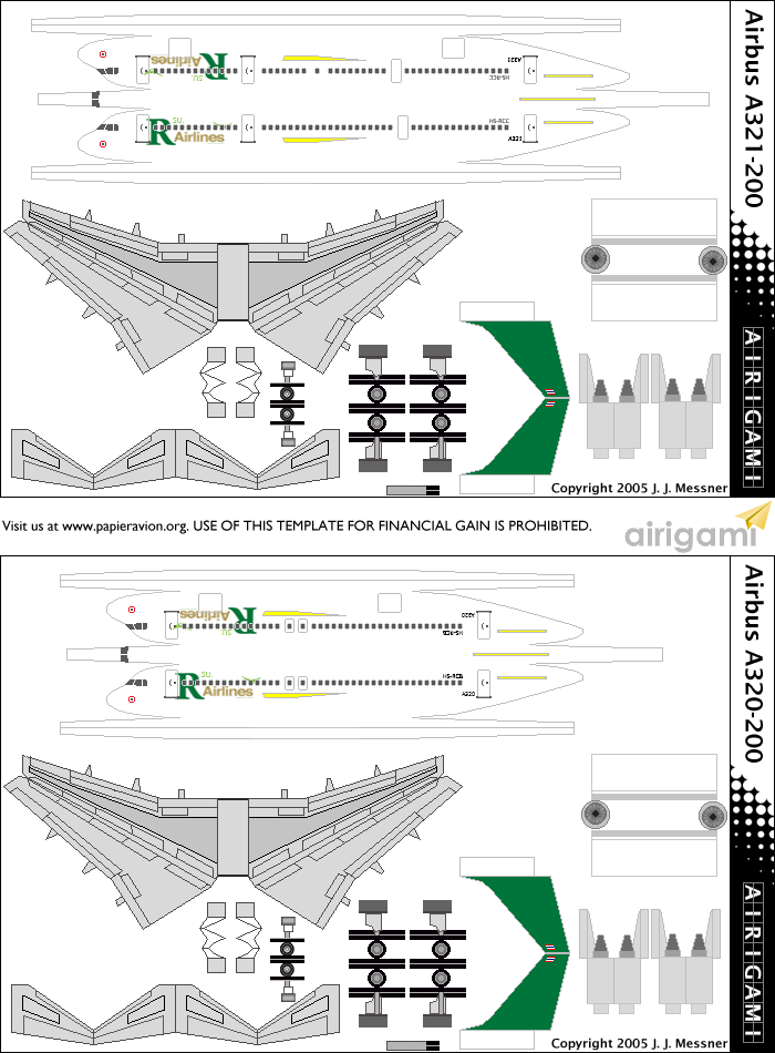 4G: R Airlines (2013 c/s) - Airbus A320-200 and Airbus A321-200 [Airigami X by Oan_2547TH]
