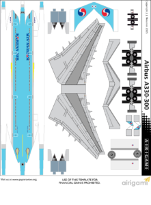 4G: Korean Air (1984 c/s) – Airbus A330-300 [Airigami X by Edward Carey ...