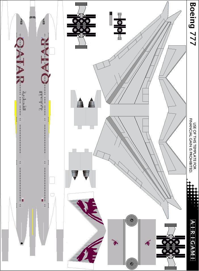 4G: Qatar Airways (2011 c/s) - Boeing 777-300ER [Airigami X by Edward Carey]