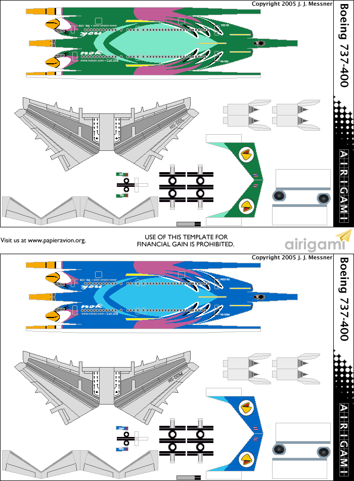 4G: Nok Air (2007 c/s) - Boeing 737-400 and Boeing 737-400 [Airigami X by Oan_2547TH]