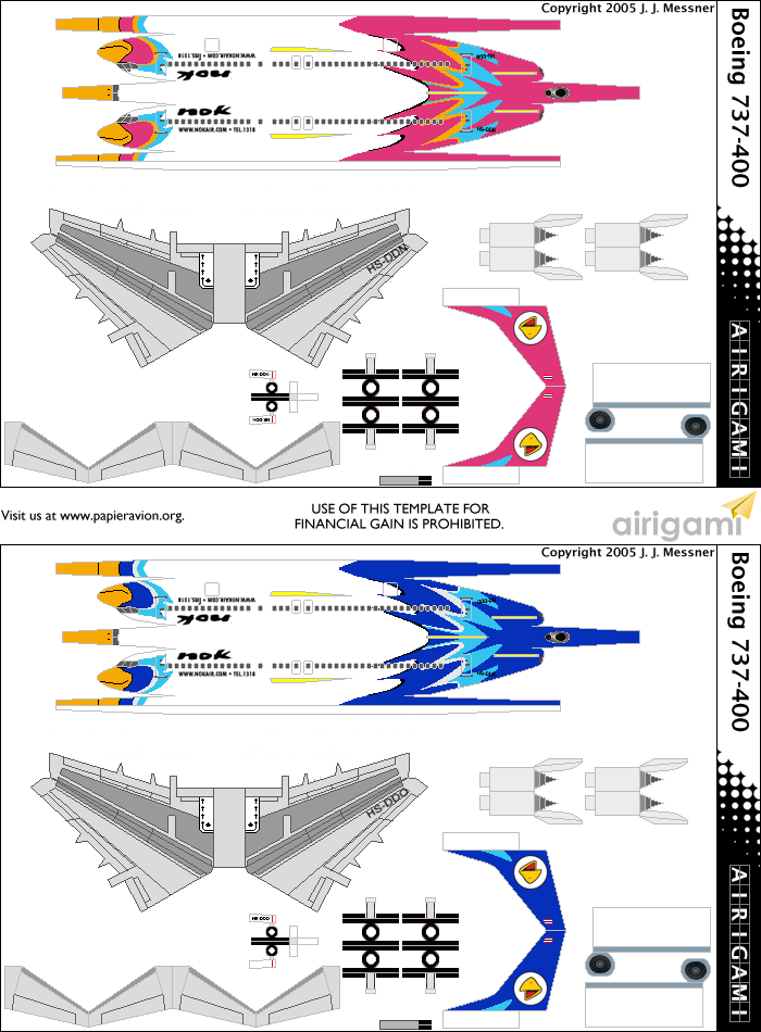 4G: Nok Air (2010 c/s) - Boeing 737-400 and Boeing 737-400 [Airigami X by Oan_2547TH]