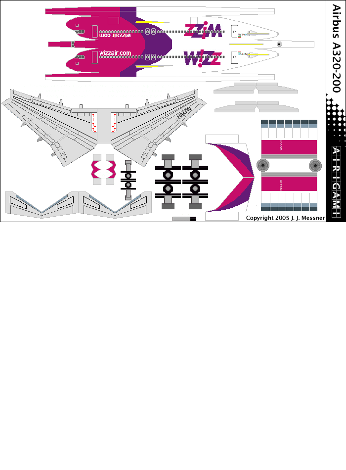 4G: Wizz Air (2004 c/s) - Airbus A320-200 [Airigami X by RobertCojan]