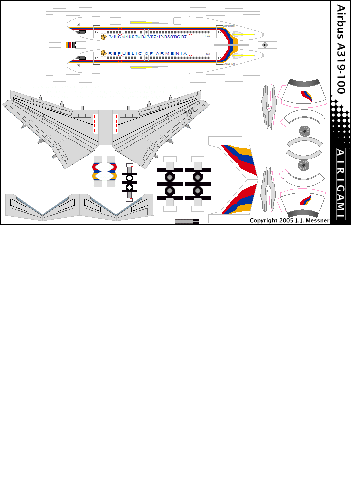 4G: Armenia Government - Airbus A319-100 [Airigami X by RobertCojan]