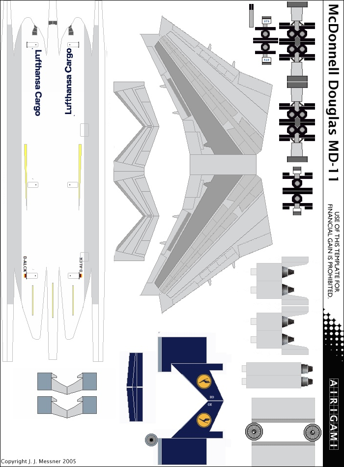 4G: Lufthansa Cargo (1989 c/s) - McDonnell Douglas MD-11F [Airigami X by United Airlines]