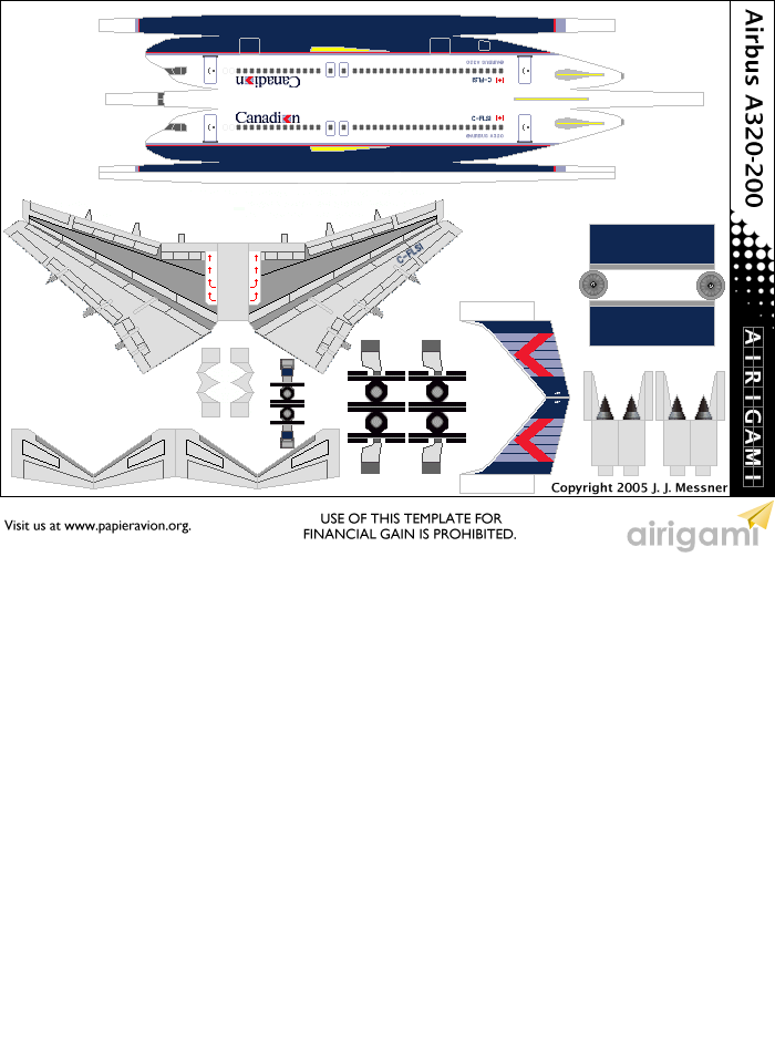 4G: Canadian Airlines (1987 c/s) - Airbus A320-200 [Airigami X by Air System 3991]