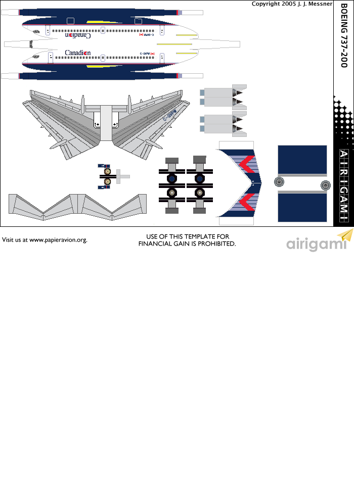 4G: Canadian Airlines (1987 c/s) - Boeing 737-200 [Airigami X by Air System 3991]