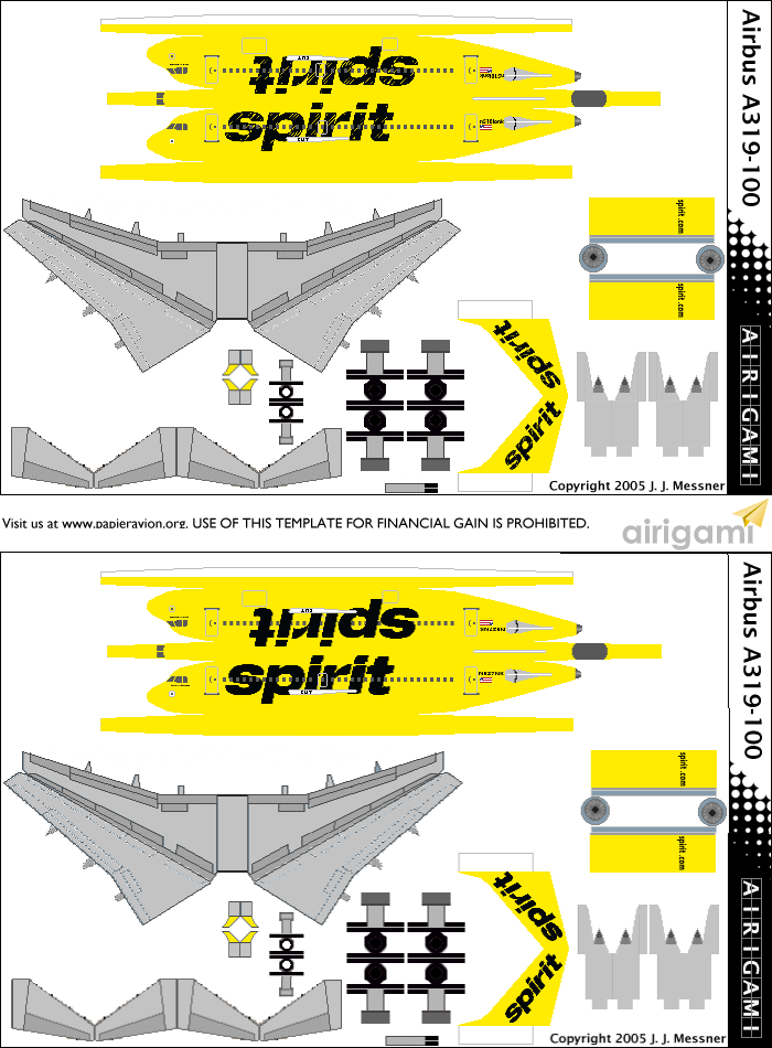 4G: Spirit Airlines (2007 c/s) - Airbus A319-100 [Airigami X by Joerc]